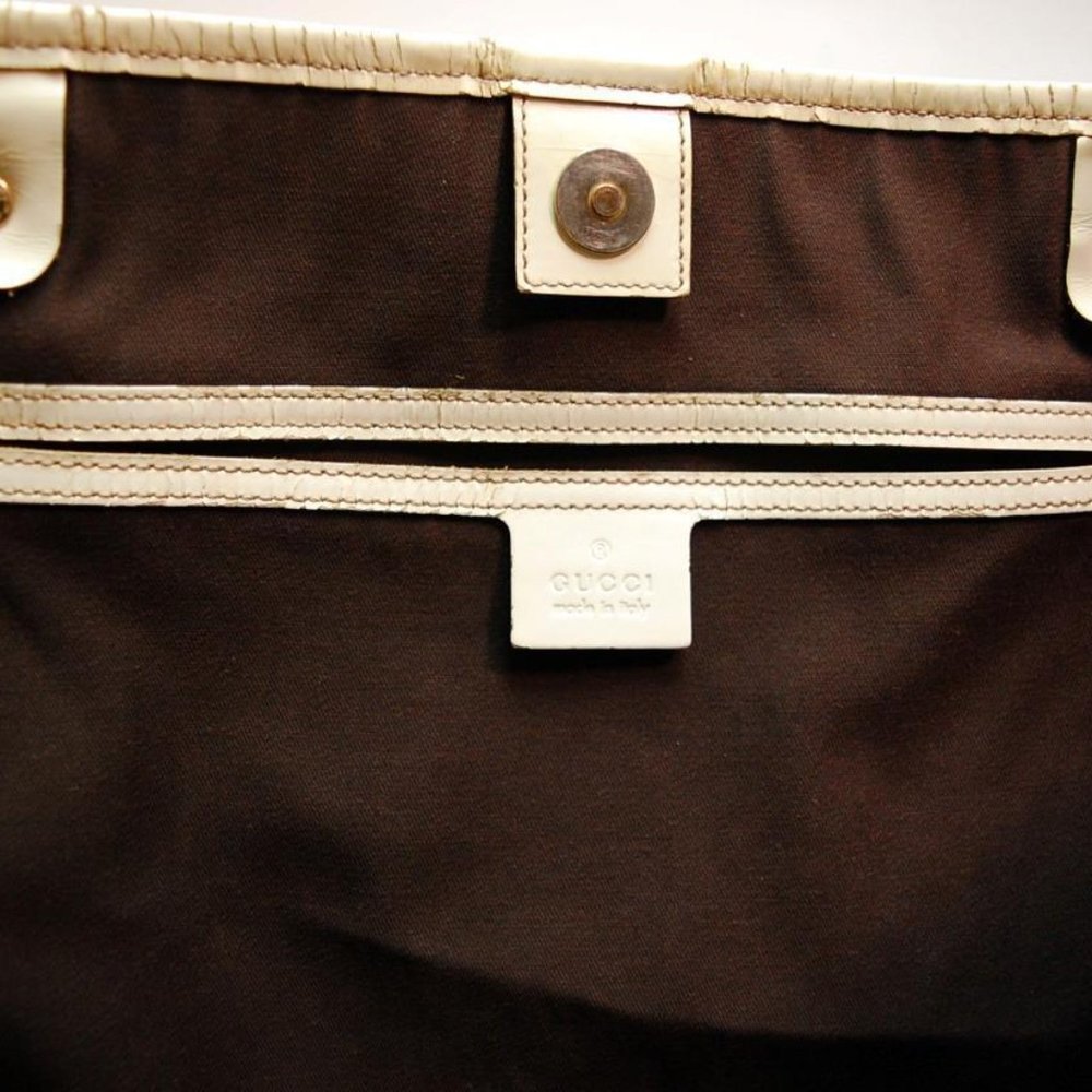 GUCCI**RARE EXTRA LARGE SIZE **20 X 13 X 8** TOTE CREAM/TAN - Picture 8 of 14